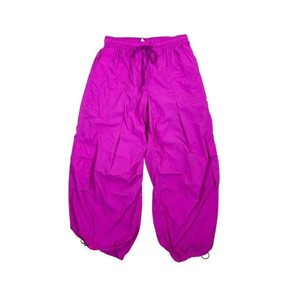 Daily Practice Pants - Daily Practice Fuchsia Cargo Parachute Pants Wide Leg Athleisure M